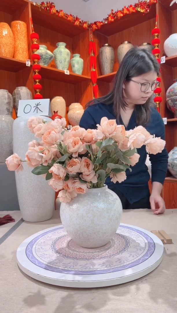 【闪购商品】瓶月光白 小号 陶瓷花瓶 无花 微瑕