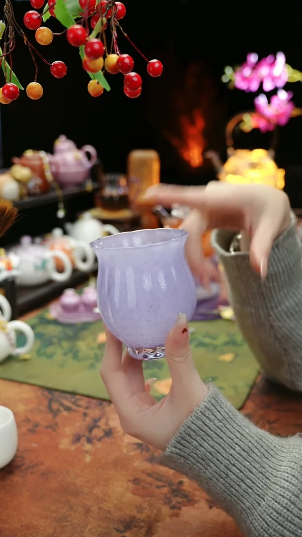【闪购商品】紫色水晶水仙主人杯60cc@@@@@