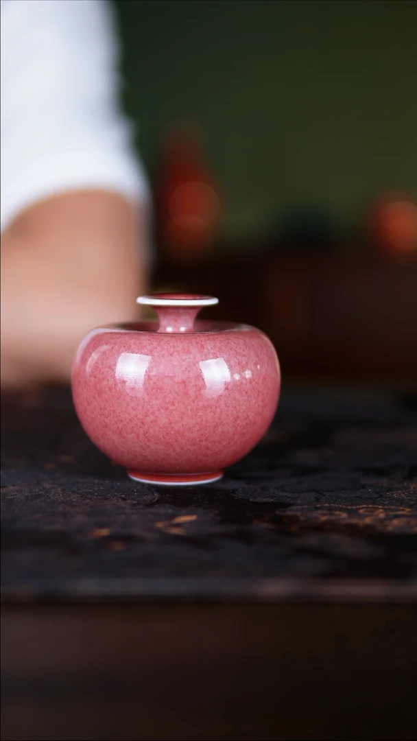 瓶景德镇纯手工陶瓷豇豆红