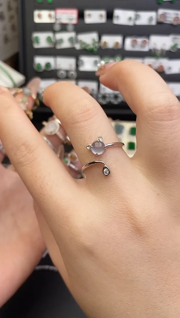 银S925镶嵌戒指翡翠0