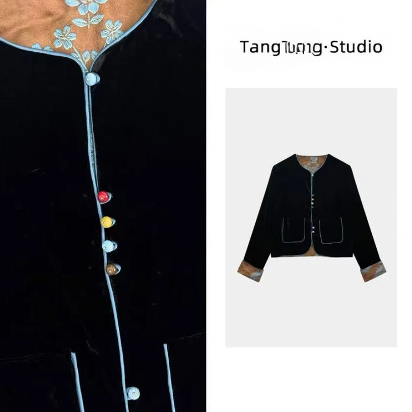 【TangTng·Studio】凤凰图丝绒外套高级气质显瘦女装外套-258908