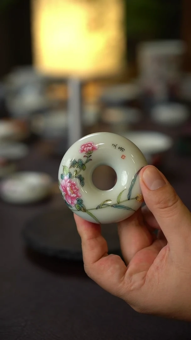 9号全手工手绘陶瓷圆盖置
