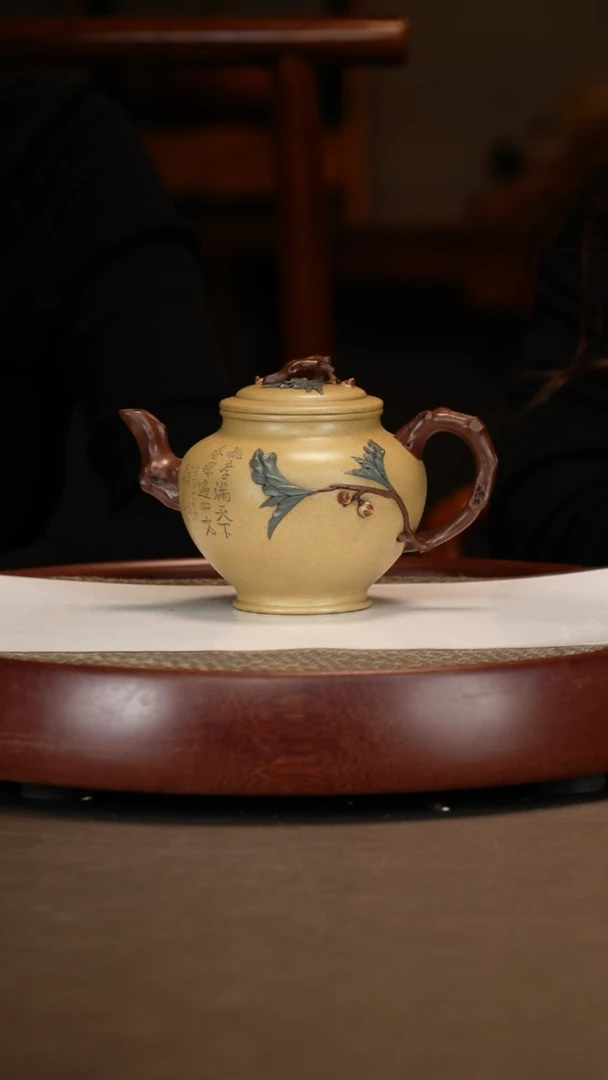 【闪购商品】紫砂茶壶老段泥寿桃报春+大葫芦+博古架十二生肖杯