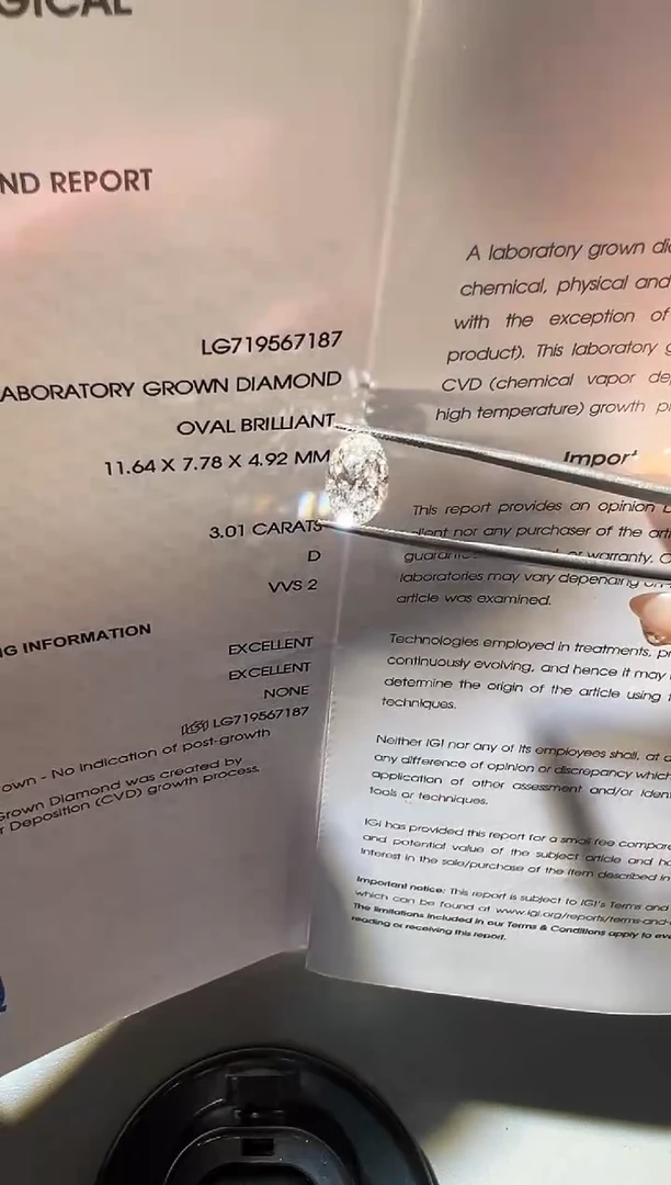 裸石合成钻石奶***点LG7187 3.01ct