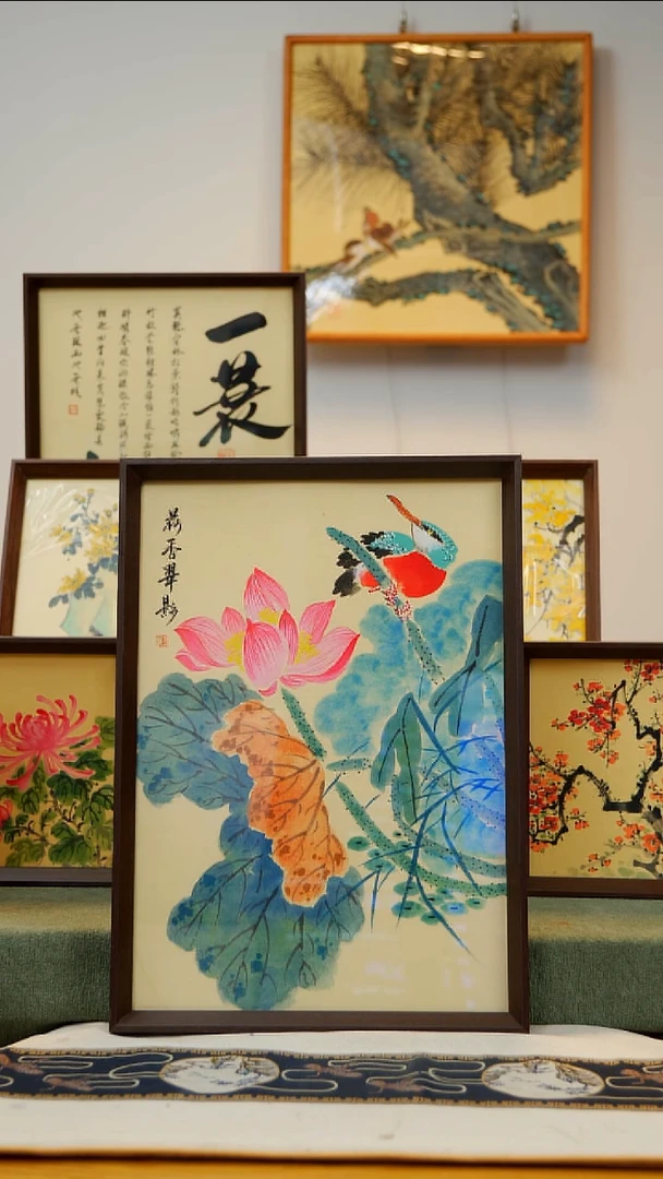 国画A3不落名绘画带框发货 772