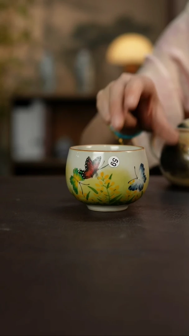 杯景德镇陶瓷杯碗柴烧多人