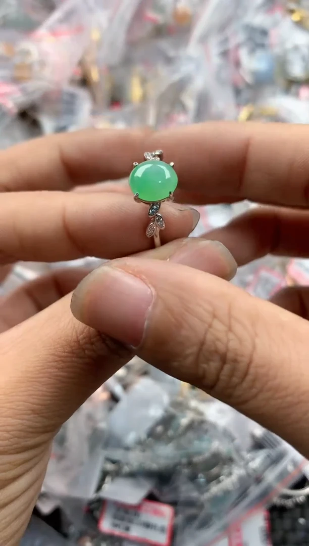 银S925镶嵌戒指翡翠1212---2