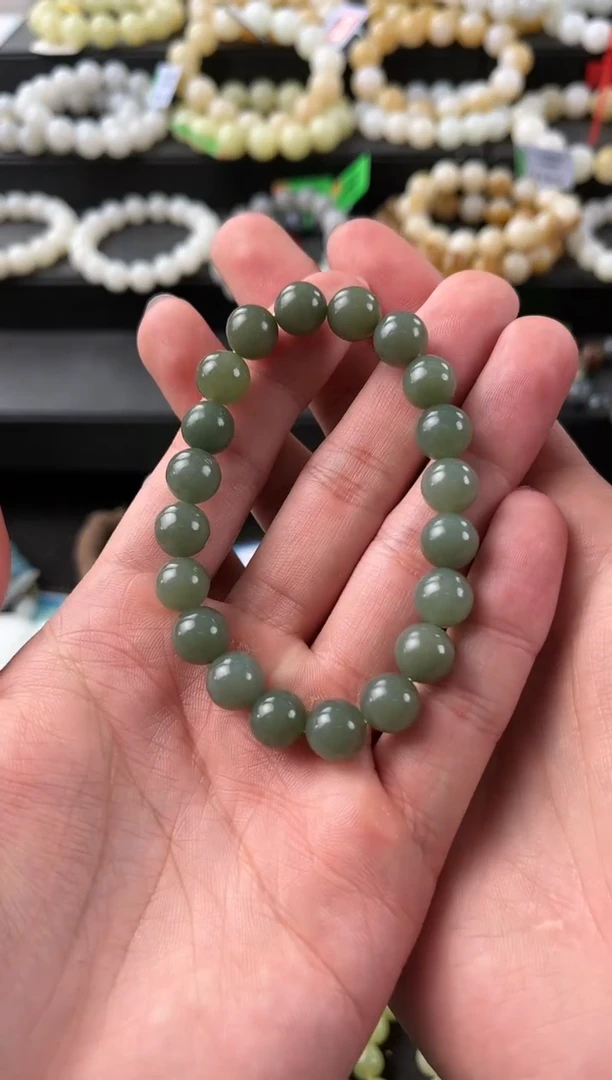 【闪购商品】和田玉手串未镶嵌且末蓝卡10微色差