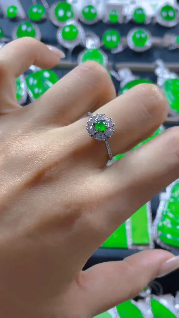 银S925镶嵌戒指翡翠11