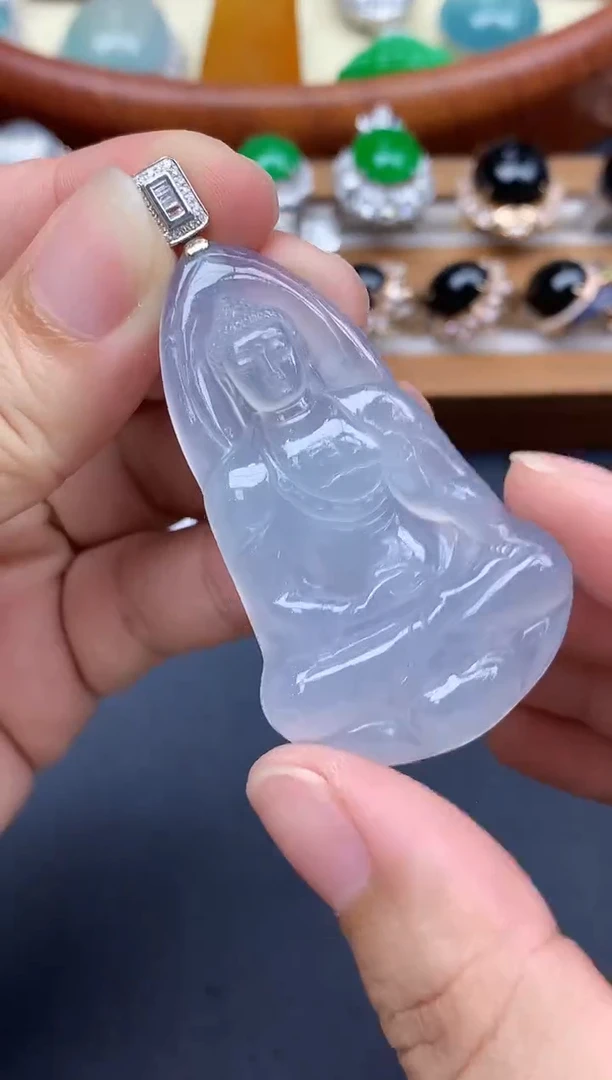 颈饰18K金镶嵌翡翠322-中国好珍宝