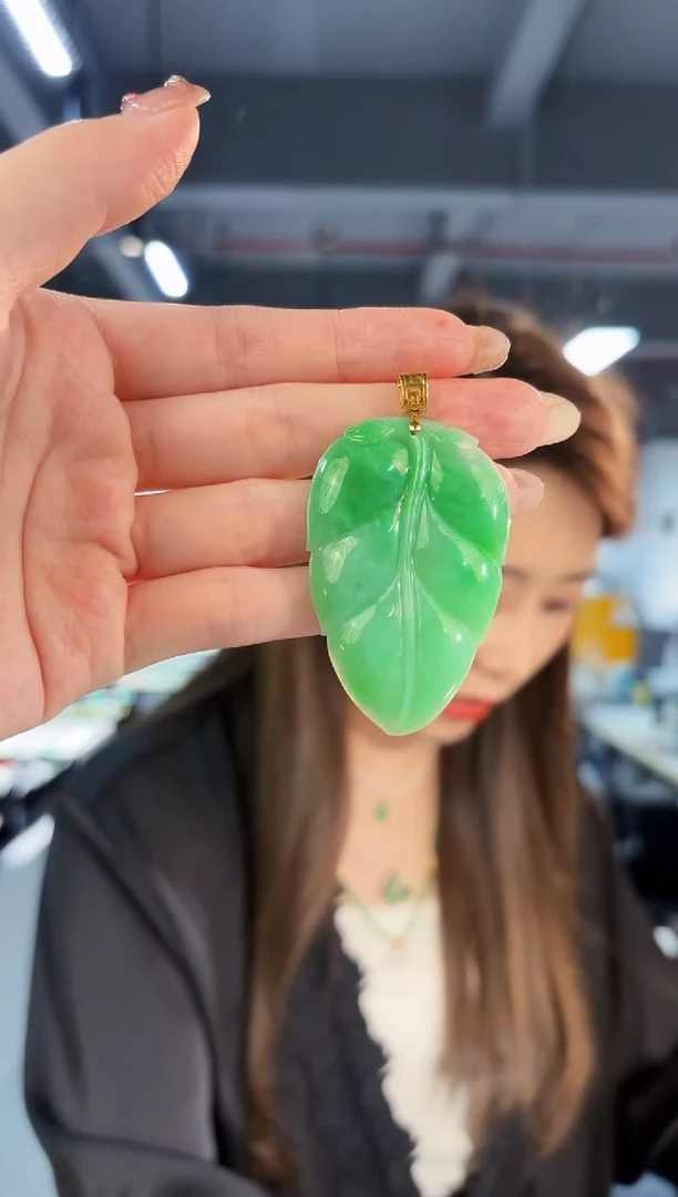 【闪购商品】翡翠颈饰18K金镶嵌缅料A货/支持复检/一件