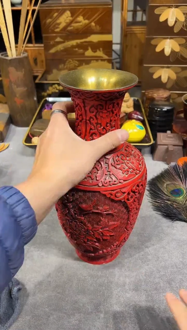 剔红 花瓶 大漆漆器大漆漆器