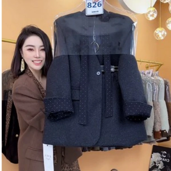 加棉保暖2025秋冬新款女士西装休闲风时尚套装短裙设计师轻奢C826