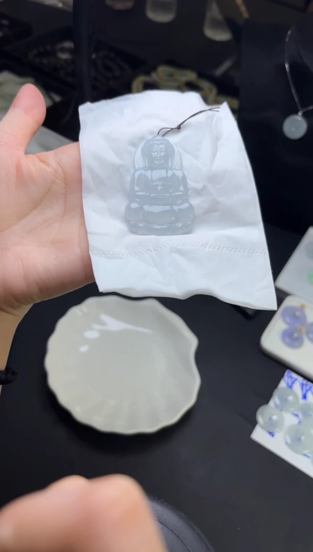 未镶嵌挂件翡翠发一件观音XL004
