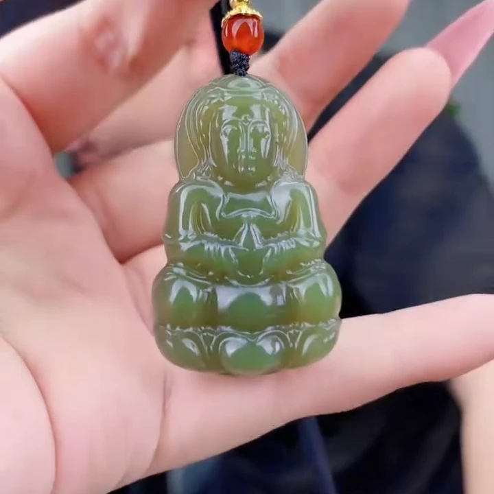 和田玉黄口观音吊坠（拍一发一，多样性发货！）