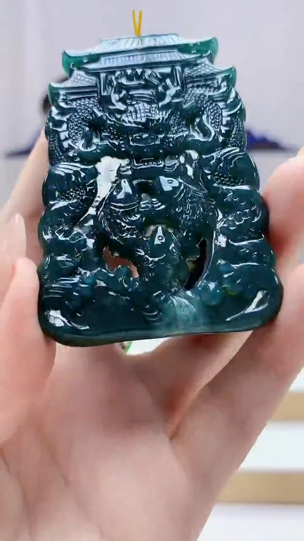 未镶嵌定制翡翠5153DD-毛货挂件52
