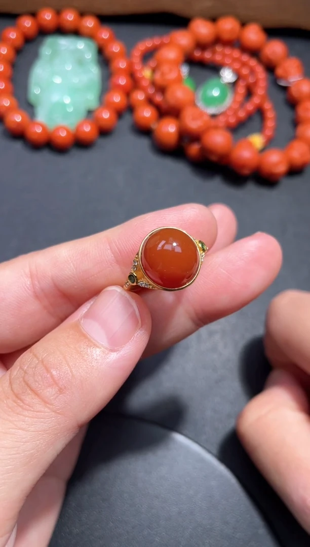 未镶嵌戒指南红玛瑙18