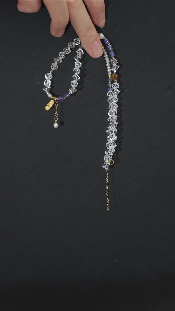 【闪购商品】水晶项链18K金镶嵌项链