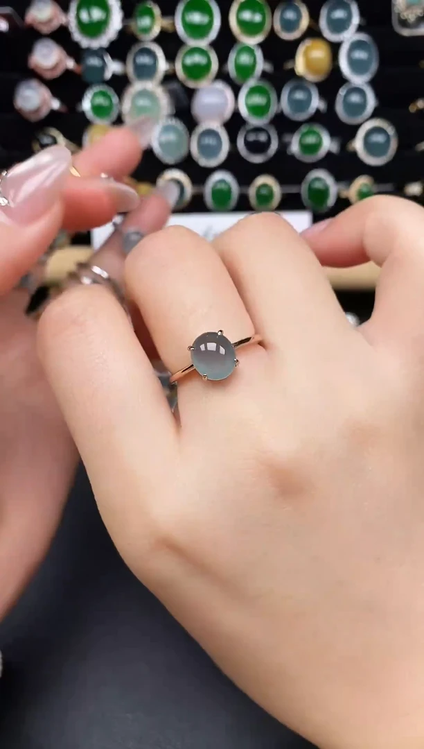 银S925镶嵌戒指翡翠2566