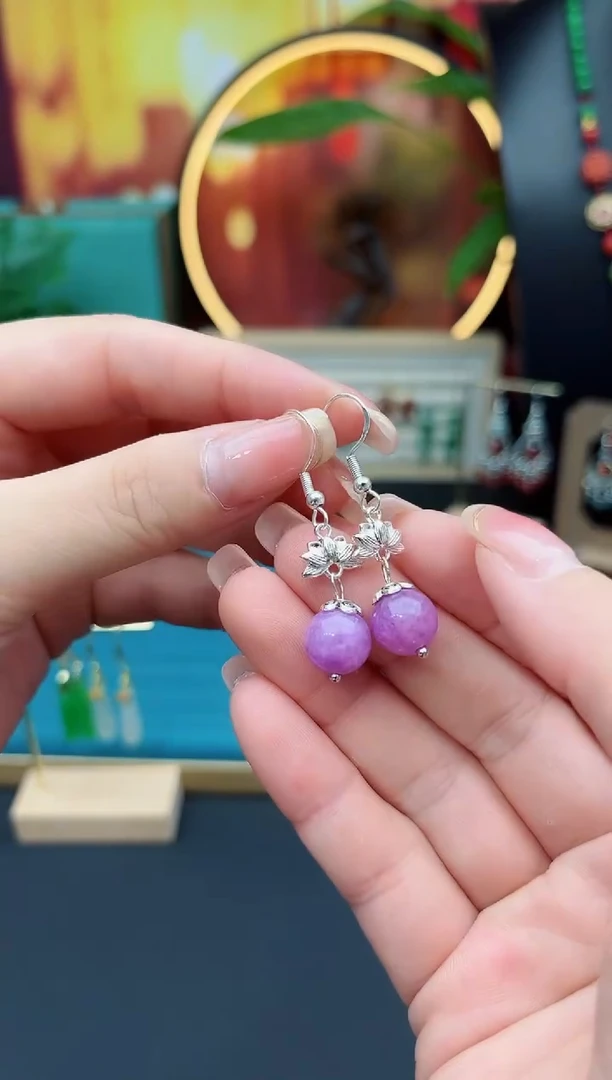 玛瑙/玉髓耳饰银S925镶嵌401