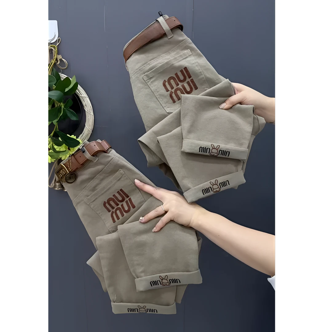 时尚新款洋气减龄显瘦百搭款束脚老爹裤