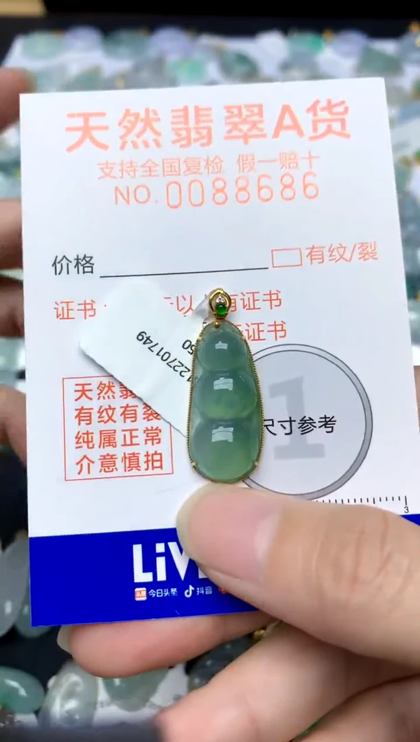 颈饰18K金镶嵌翡翠天然A货翡翠