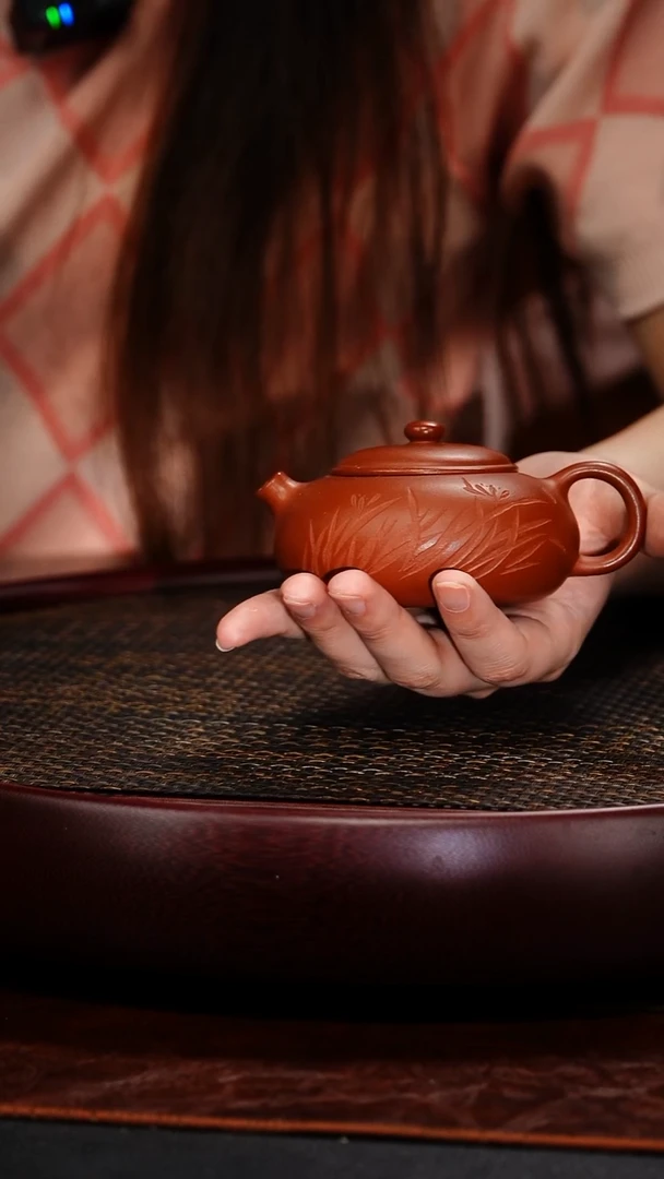 茶壶紫砂蒋工堂 扁西施49 红降坡 120毫升
