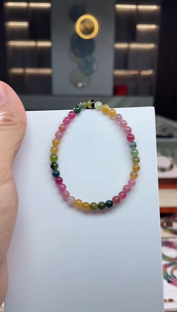 未镶嵌老矿碧玺单圈手串5mm+碧玺（多样性发一条）Q