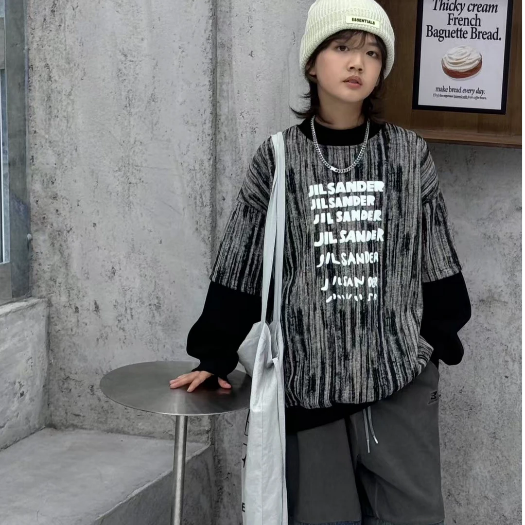 加油鸭紫色加厚毛衣