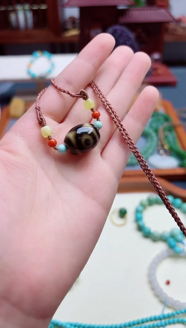 玛瑙/玉髓吊坠未镶嵌玛瑙珠子吊坠*1 LW