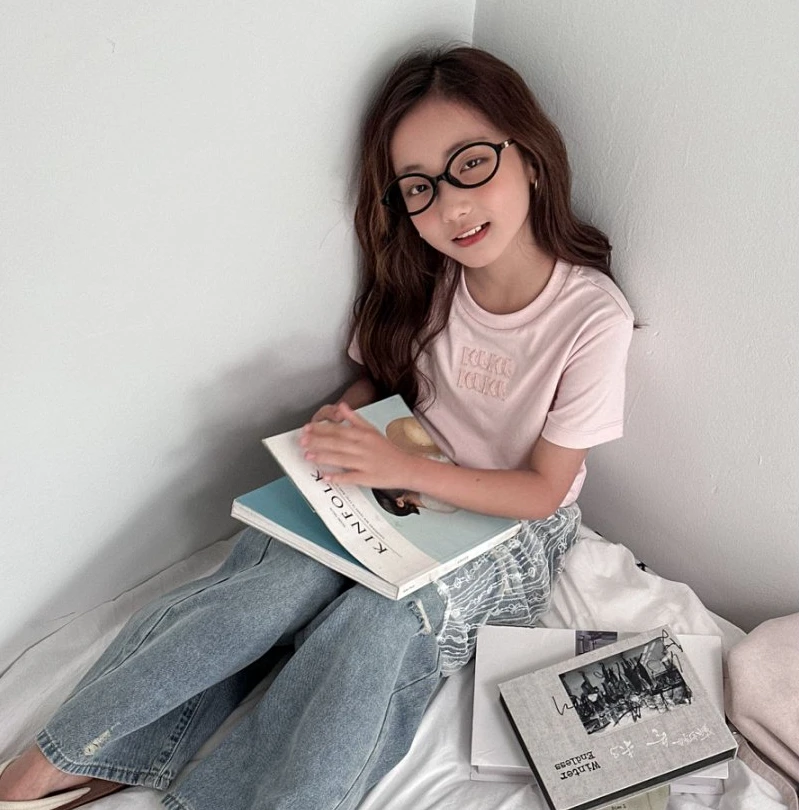 短款T恤韩版学生流浪丹宁风英伦风幂式穿搭春日慢人风4S3128