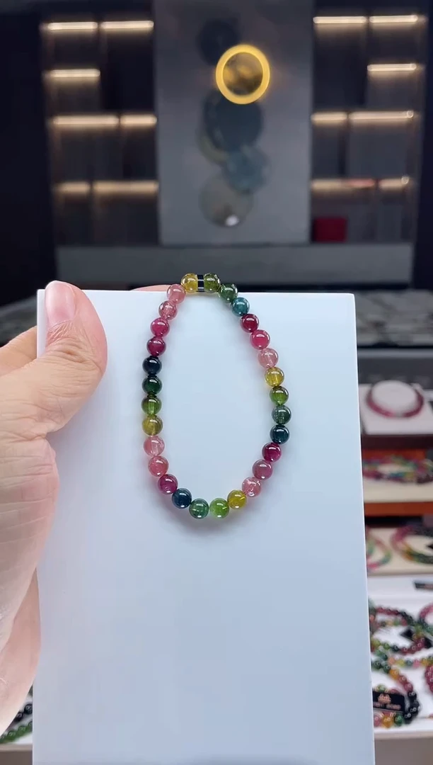 未镶嵌单圈手串碧玺（多样性发一条）Q