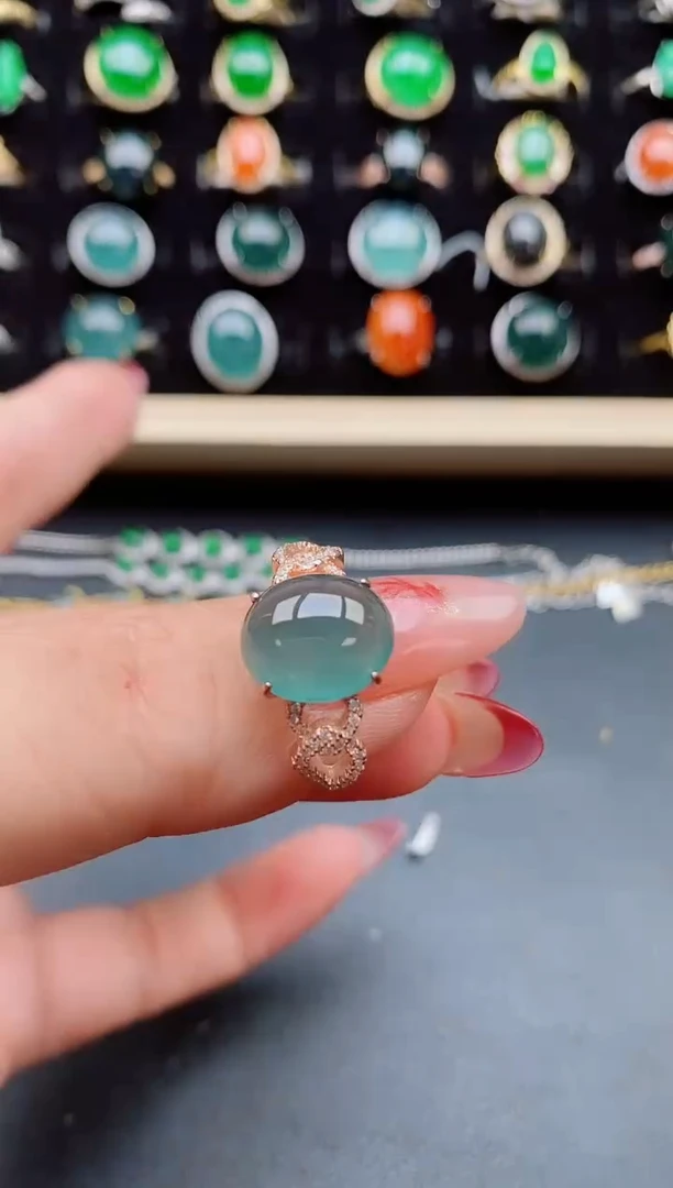 【闪购商品】翡翠戒指银S925镶嵌3211