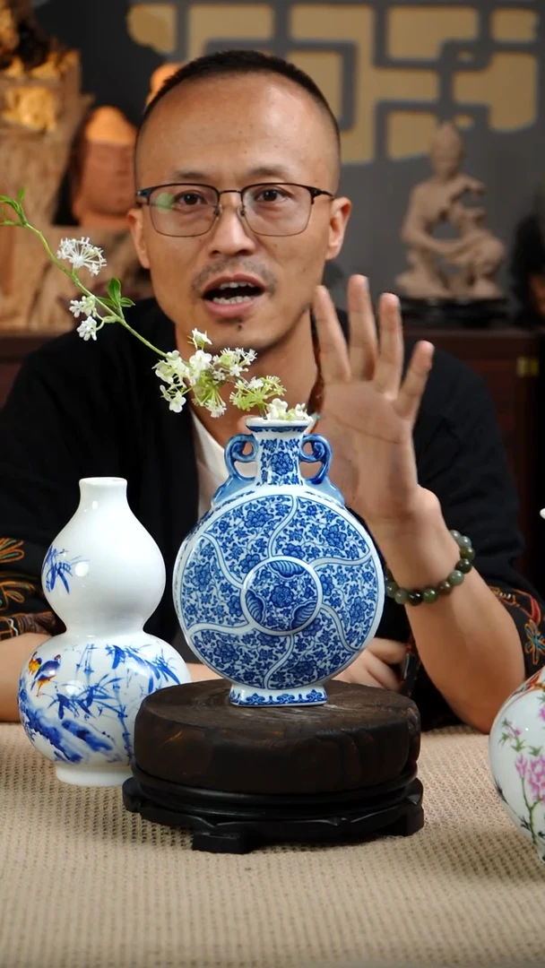 摆件WN问泥景德镇陶瓷花瓶摆件
