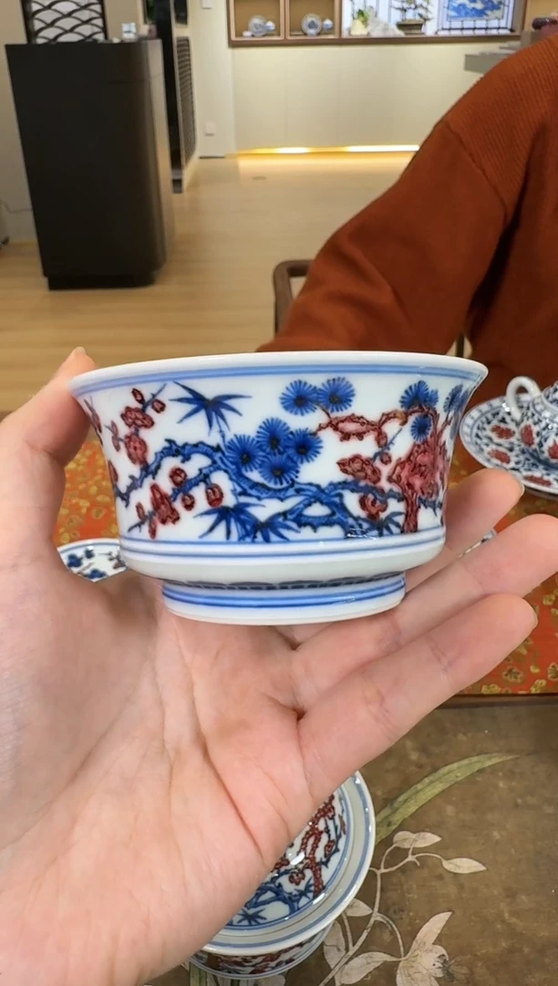【闪购商品】杯永明尚玩松竹梅马蹄杯