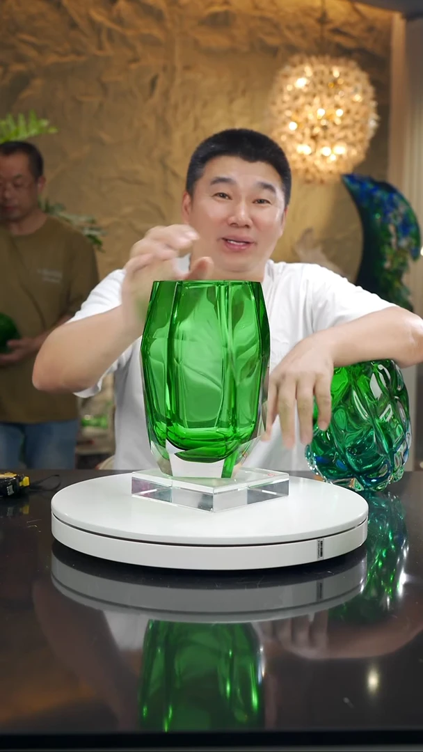 摆件福利绿色切面花瓶