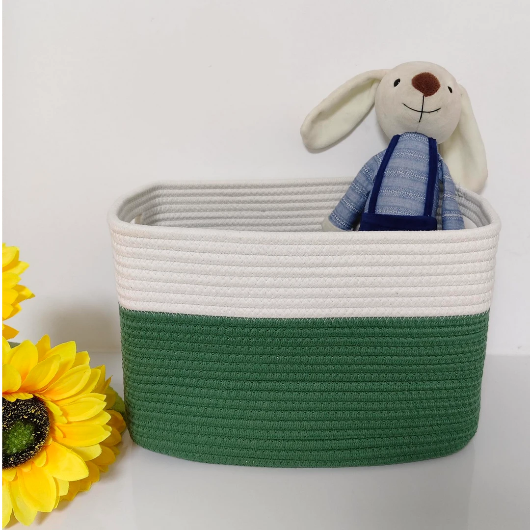 ins棉线收纳筐北欧方形棉线筐衣物家居玩具整理收纳篮脏衣篓