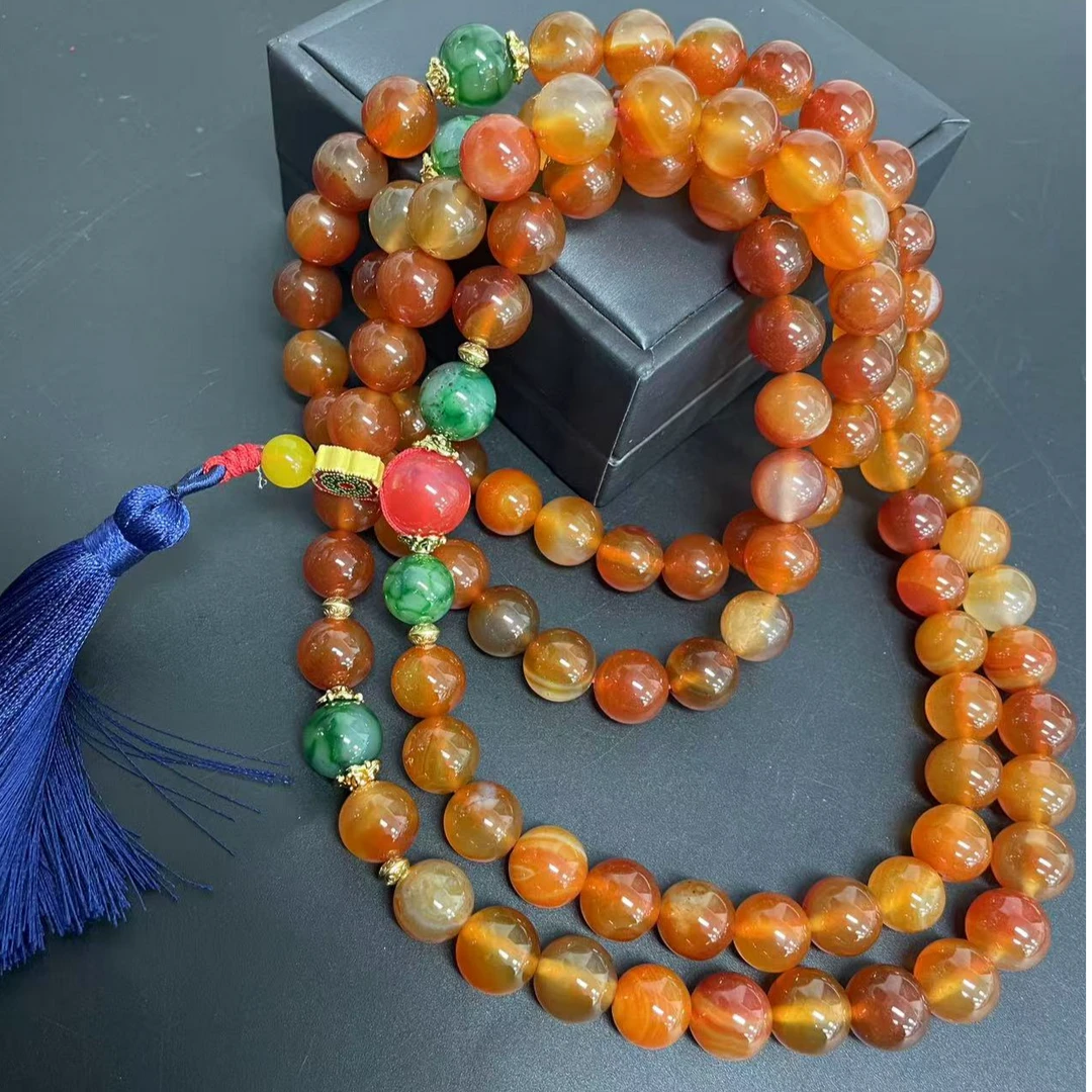 【小杰推荐】血胆金莲圆珠108项链 （多样性发其一）10557