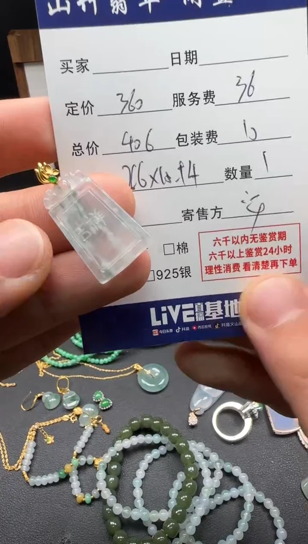 颈饰18K金镶嵌翡翠3002543