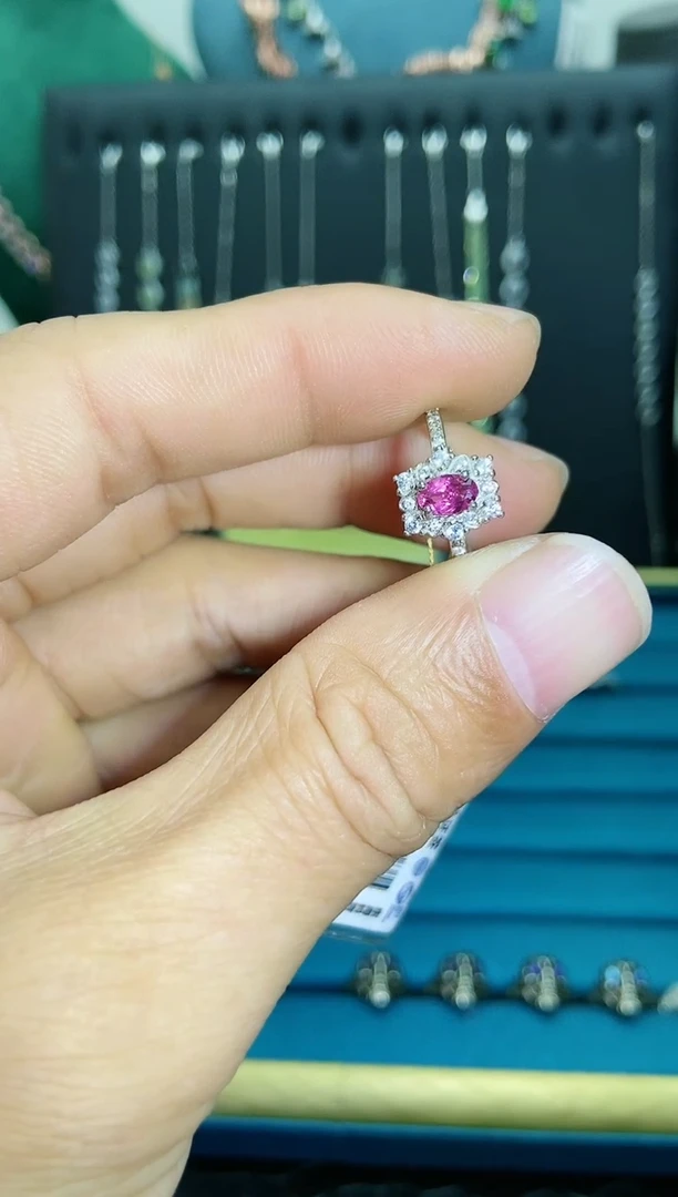 【闪购商品】碧玺戒指银S925镶嵌1121