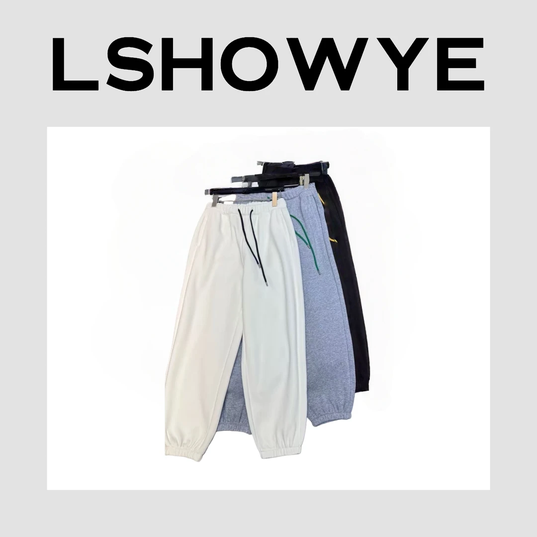 LSHOWYE｜撞色刺绣加绒加厚卫裤 x88089