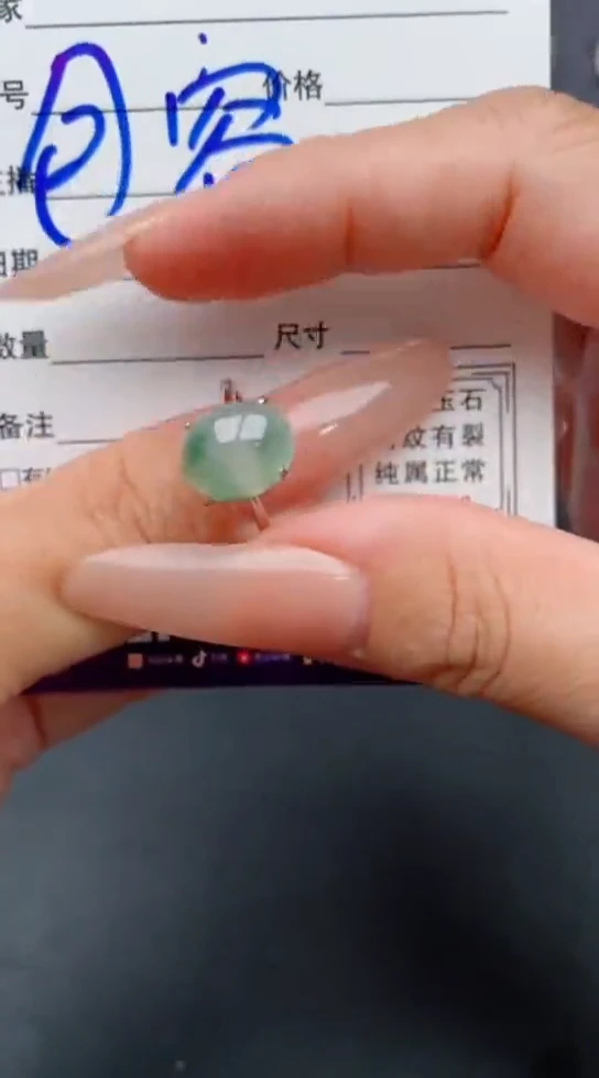 银S925镶嵌戒指翡翠天然A货翡翠11       1-