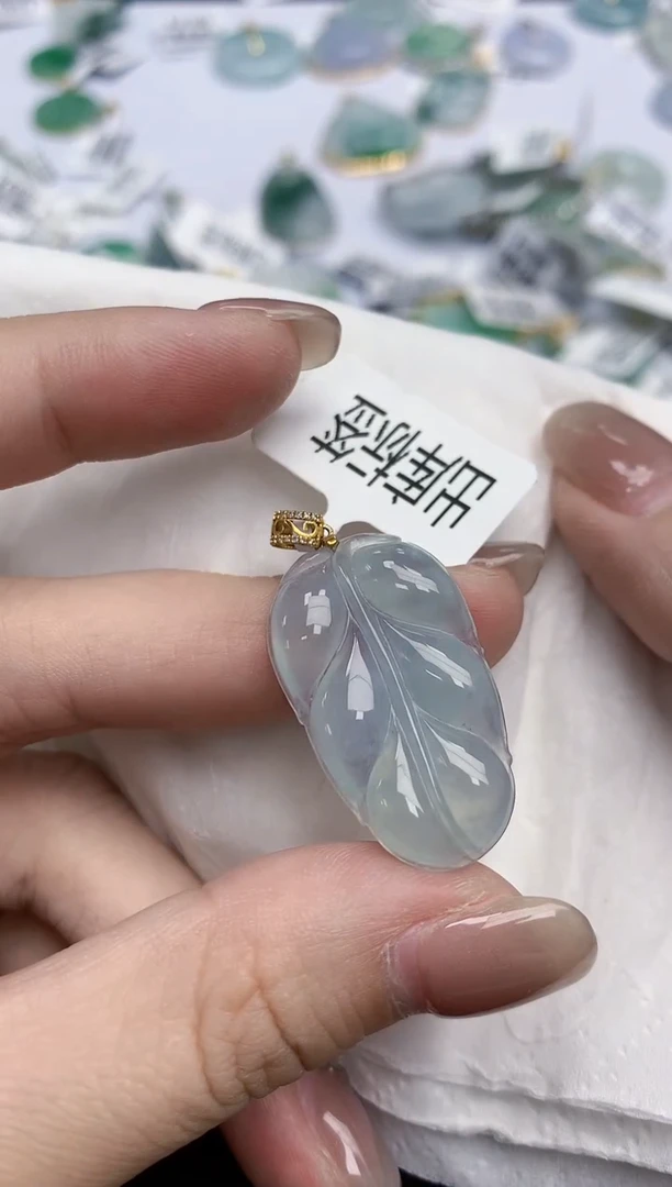 【闪购商品】翡翠颈饰18K金镶嵌天然缅甸翡翠A货