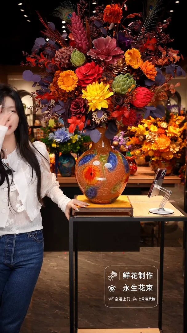 手工艺品琉璃手工花器花束空运包邮送货上门-以图片为准