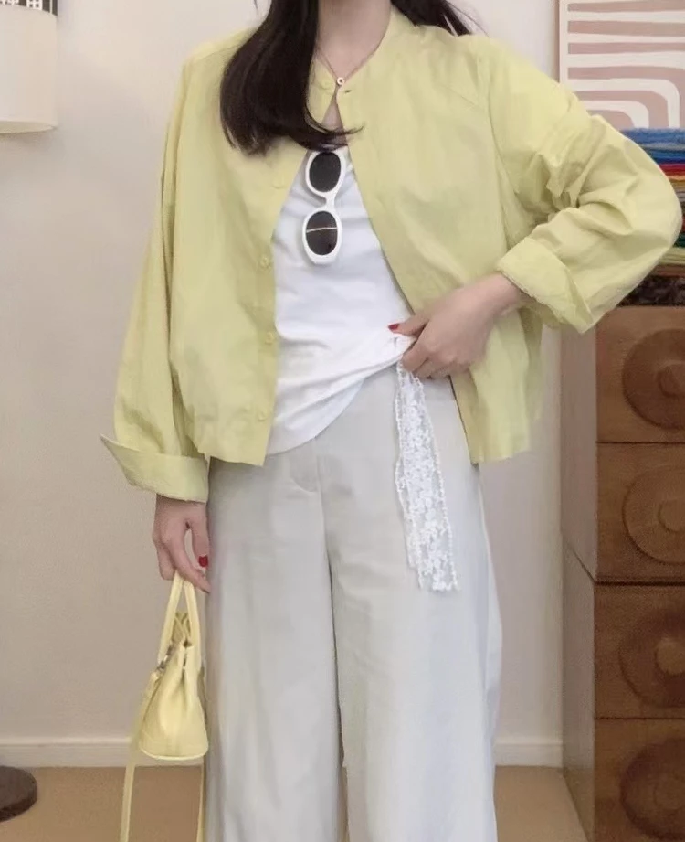 简约短款圆领女士外套宽松显瘦夏季防晒透气百搭上衣