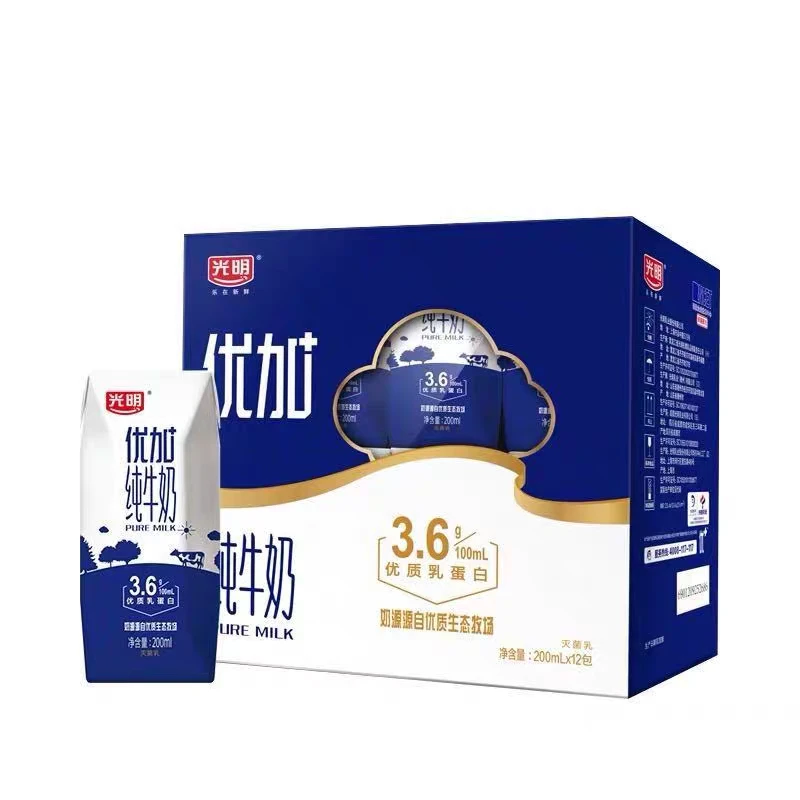 到7月到期光明优加3.6纯牛奶200ml×12包