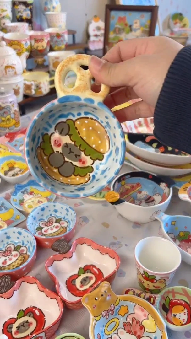 摆件陶景德镇陶瓷手绘
