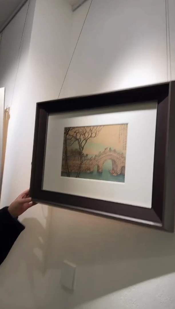 书法陈尘 老师 小普陀 写生作品 镜框