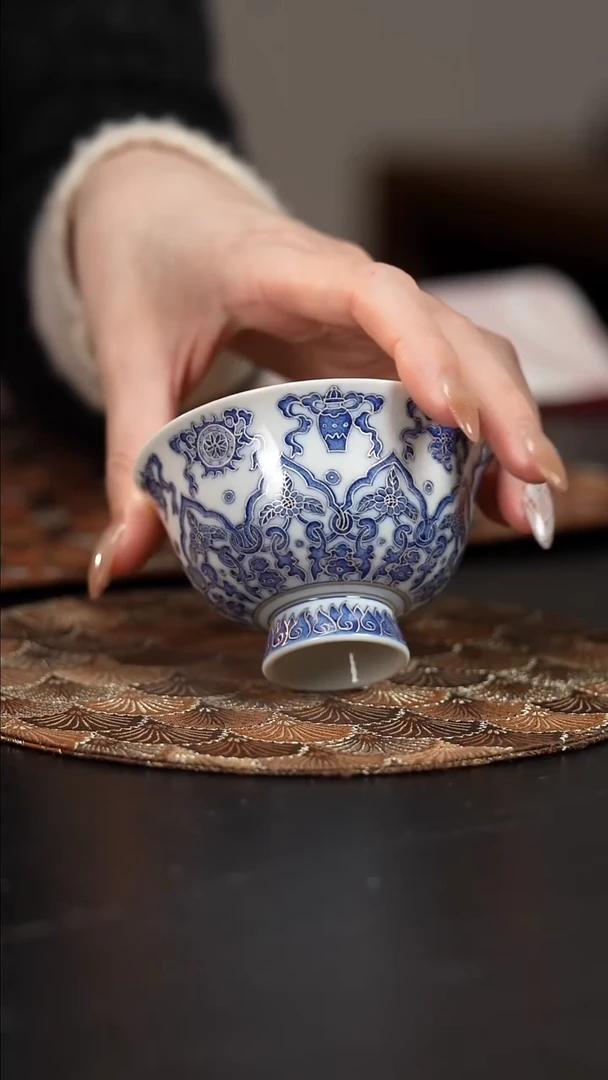 【闪购商品】杯四景堂青花描银