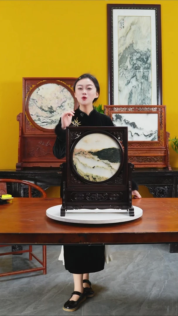 石材天然大理石画摆件